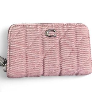 Coach Essential Colorful Denim Small Zip Around Card Case